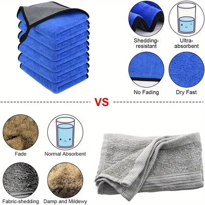 1-4PCS Microfiber Car Wash Towels – Soft, Quick-Drying 500GSM Cloths for Windows, Mirrors & Home Cleaning