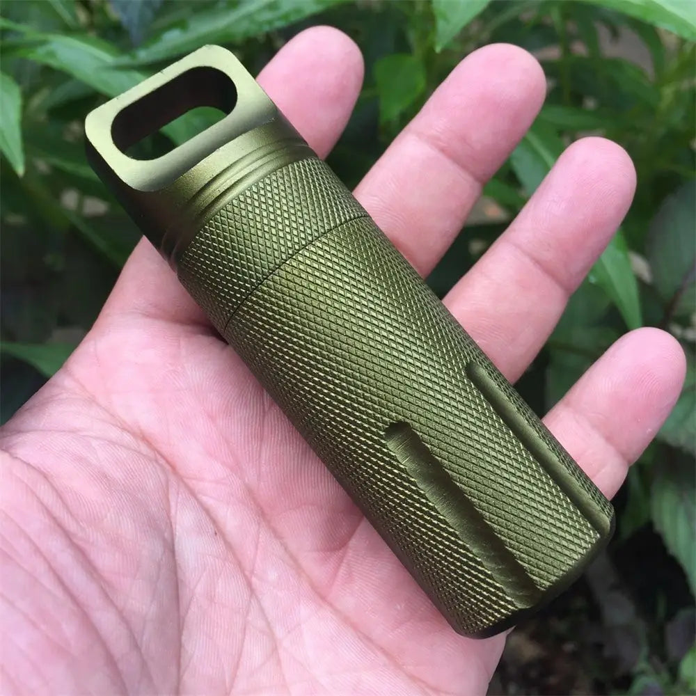 New Aluminum EDC Survival Kit – Waterproof Seal Bottle Capsule, Airtight Pill Case, Outdoor Tools Storage Container