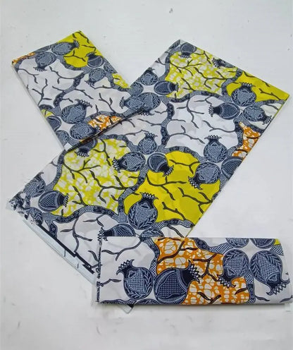 100% Cotton Ankara Fabric - High Quality African Print Batik Real Wax Pagne 6 Yards for Stylish Sewing