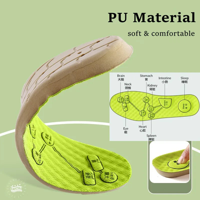 Acupressure Foot Insoles – Breathable Deodorant Sport Insoles for Shoes, Comfortable Running Sole for Men & Women