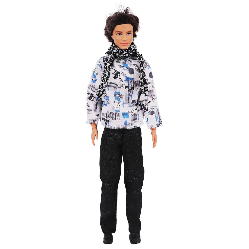 1/6 Boyfriend Doll Clothes Set — High-Quality Sparkling Top & Pants with Wool Hat for Ken Dolls