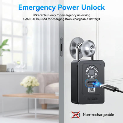 Camluxy Smart Key Box with Fingerprint & Digital Password – Secure Lockbox with IC Card and Combination Code Unlock