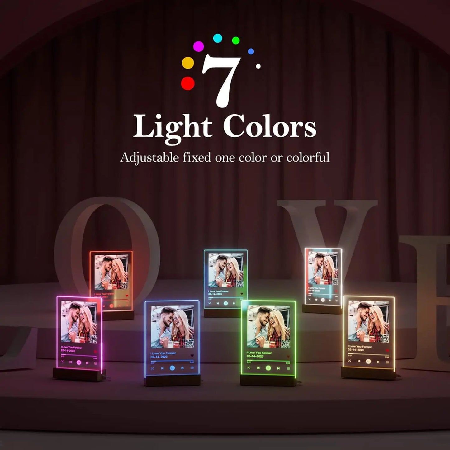 Customized Spotify Music Plaque – Personalized Acrylic Photo Frame Lamp for Anniversary, Birthday & Romantic Gifts