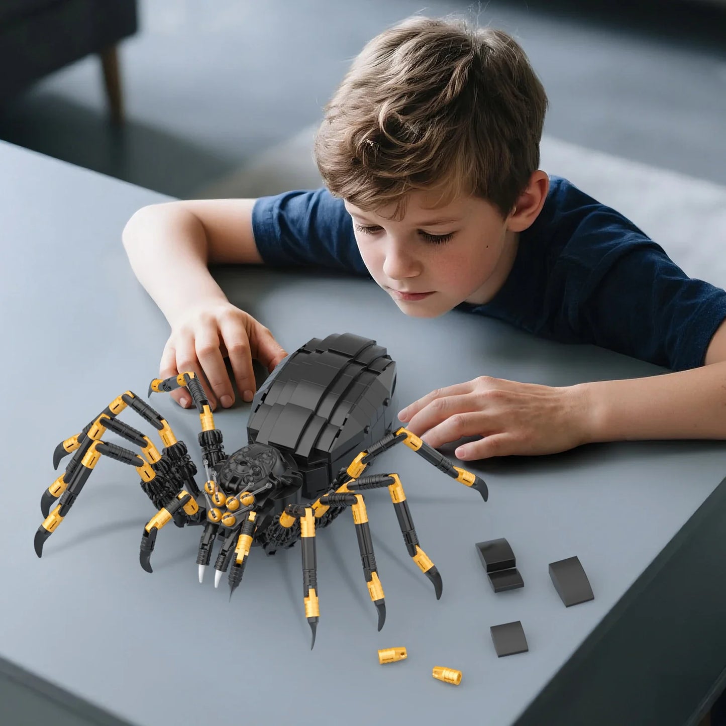 Creative Wild Animal Spider Building Blocks – Micro Assembly Kit, Halloween Horror Toy for Kids