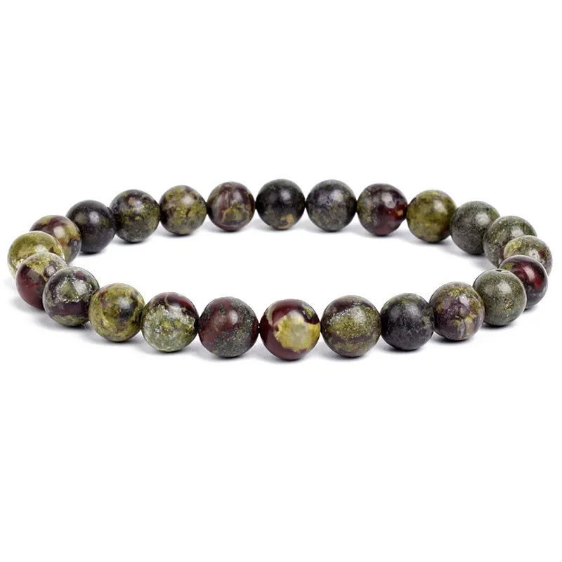 Natural Stone Bead Bracelet - Amethyst Crystal Quartz Aquamarine Jade Agate Elastic Bangle Jewelry for Women & Men