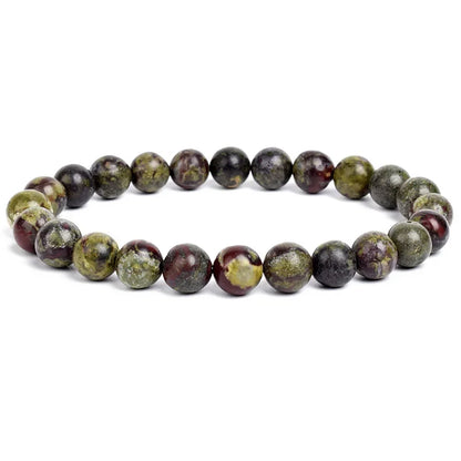 Natural Stone Bead Bracelet - Amethyst Crystal Quartz Aquamarine Jade Agate Elastic Bangle Jewelry for Women & Men