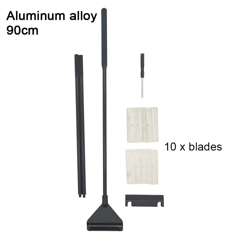 Aquarium Algae Remover Scraper – Aluminum Alloy Stainless Steel Blade Fish Tank Glass Cleaner Tool for Water Plant and Glass Cleaning Accessories