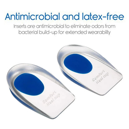 Medical Silicone Heel Protector Insoles – Inserts for Heel Spur Relief, Plantar Fasciitis Pain & Pressure Reduction