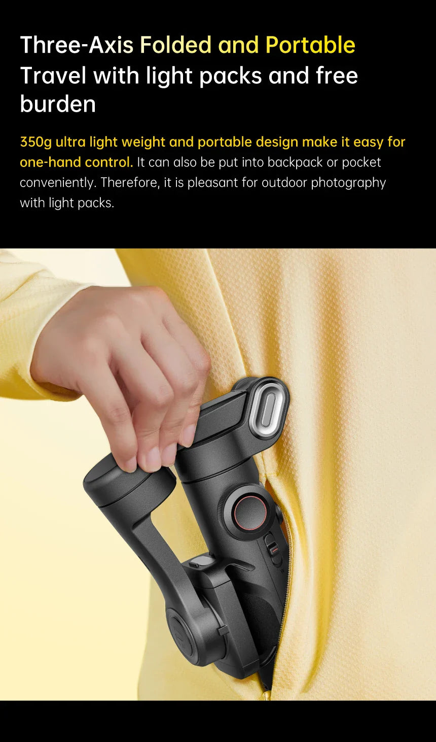 AOCHUAN 3-Axis Handheld Gimbal — Smartphone Stabilizer with Fill Light for iPhone & Android