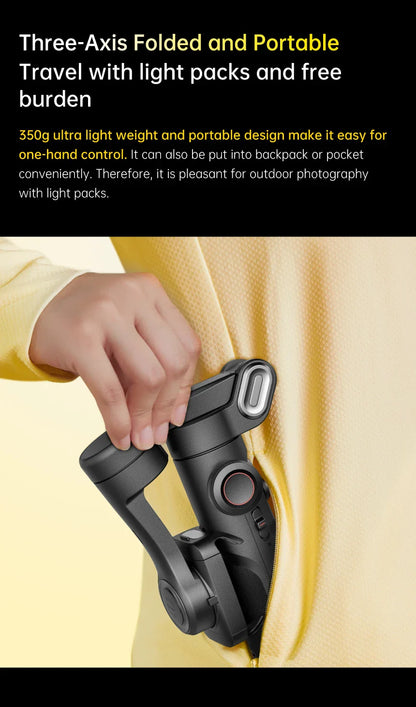 AOCHUAN 3-Axis Handheld Gimbal — Smartphone Stabilizer with Fill Light for iPhone & Android