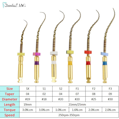 Dental SX-F3 Blue Nitinol Rotary Files – Universal Endodontic Engine Tool for Root Canal Treatment
