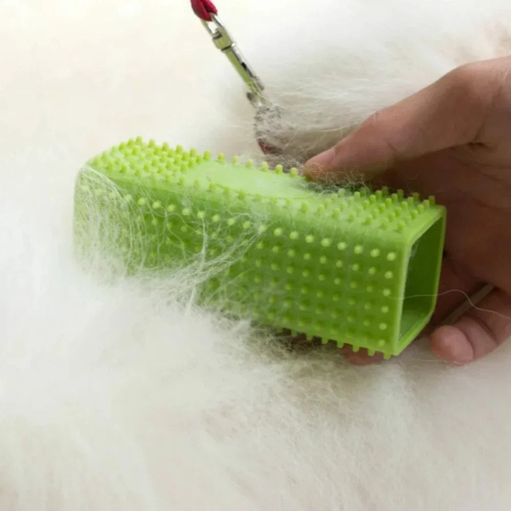 Silicone Hollow Rubber Dog Hair Brush – Remover for Cars, Furniture, Carpet, Clothes, Pet Supplies