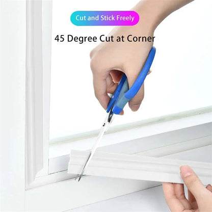 Self-Adhesive PU Foam Window Insulation Tape – 2m (78 Inch) Weather Stripping for Noise Reduction, Wind & Cold Gap Sealing for Window Frames