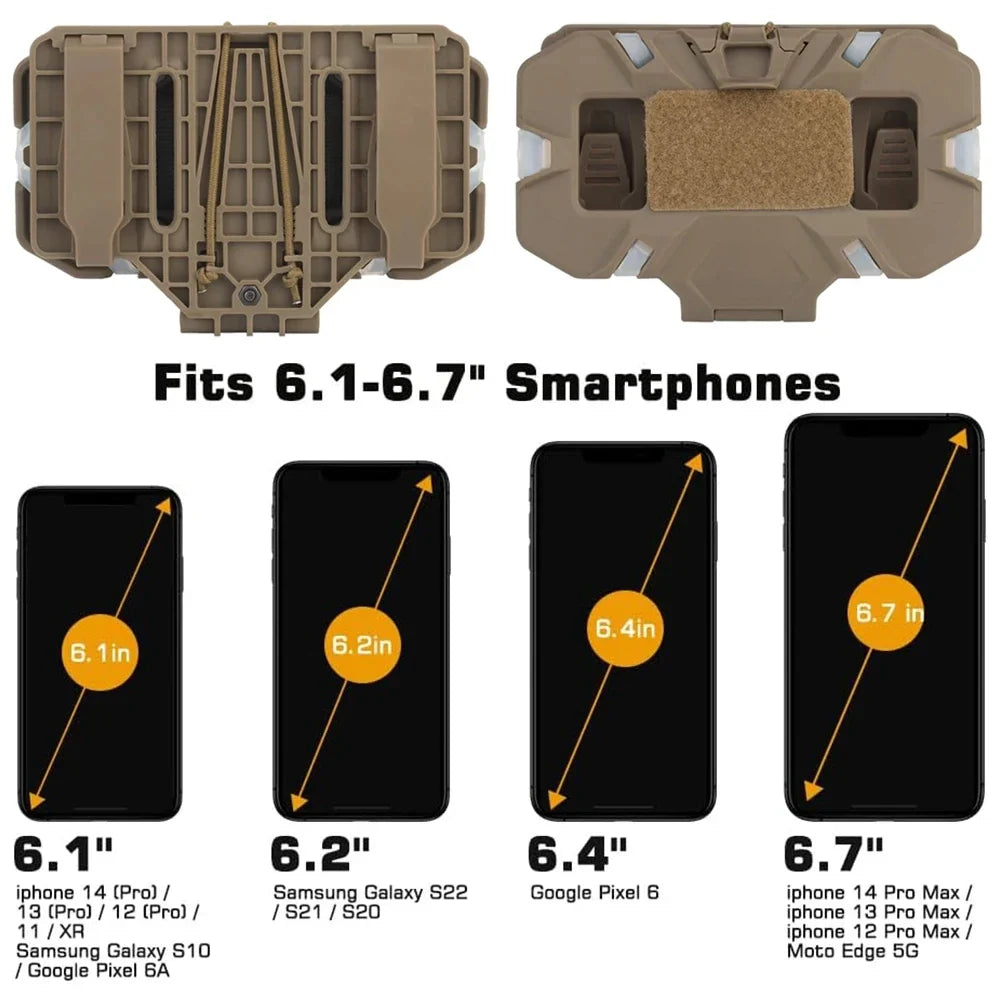 Tactical MOLLE Phone Holder - Folding Navigation Board Mount for Airsoft & Hunting Gear