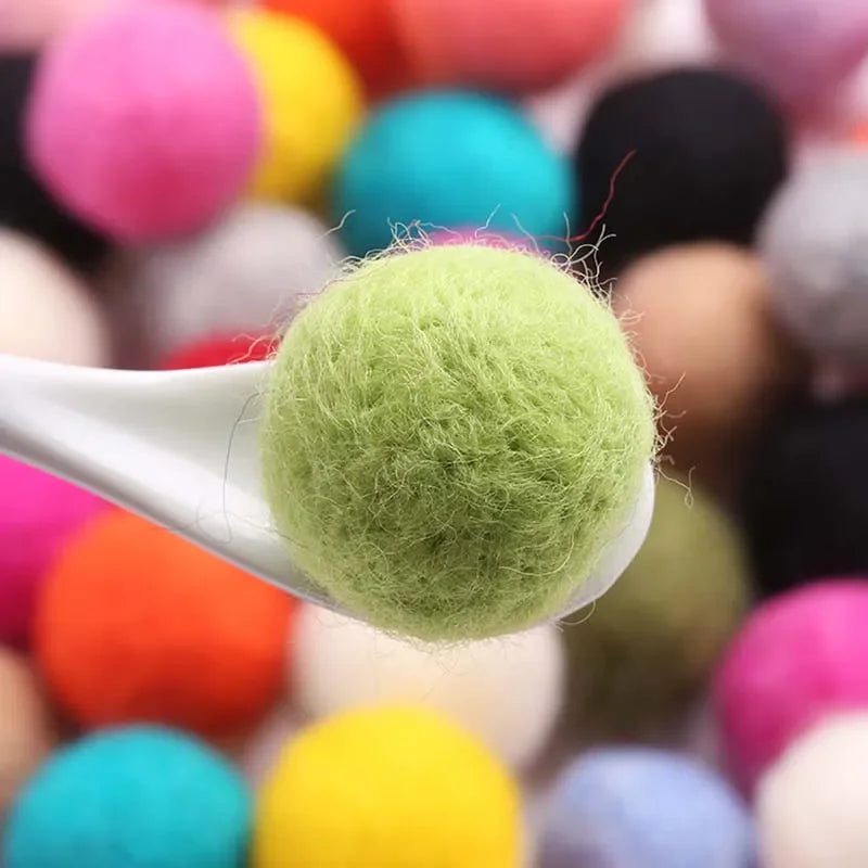 Round Wool Felt Balls - 20mm Mixed Color Pom Poms for DIY Crafts Home Decoration 10pcs Pack