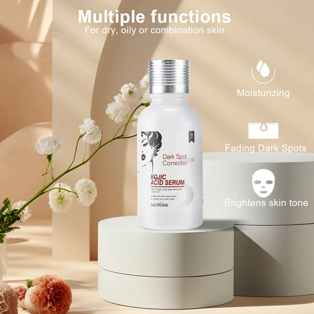 Kojic Acid Serum 30ml – Strong Brightening & Whitening Cream for Dark Spots, Fine Lines, Anti-Aging Skin Care