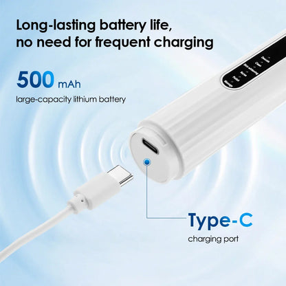 Electric Sonic Tooth Cleaner – Waterproof Dental Plaque & Tartar Remover Ultrasonic Toothbrush with 5 Replacement Brush Heads