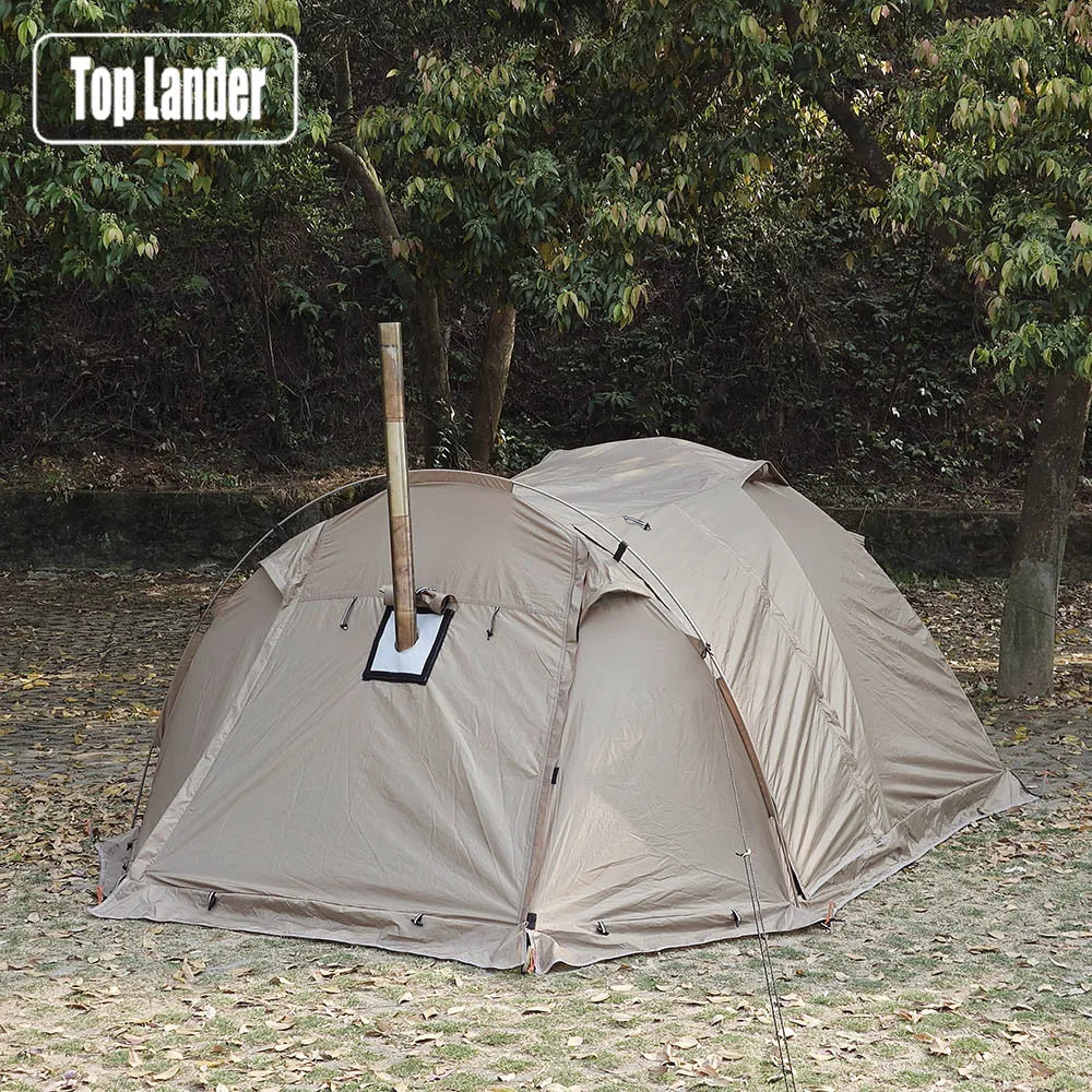 Fireproof Hot Tent for 2 People – Waterproof Extend Dome with Stove Jack & Snow Skirt, 4-Season Camping, Hiking, Hunting Winter Shelter