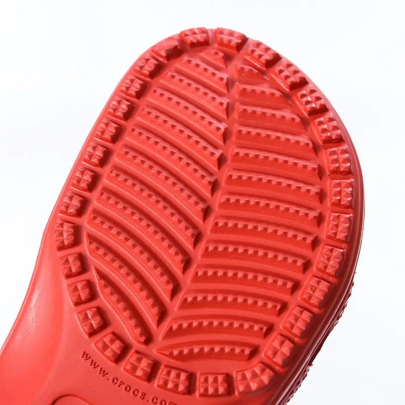 Cartoon Hole Sandals Slippers — Red EVA Hollow-Out Beach Shoes for Boys & Girls, Breathable Casual Jelly Garden Footwear Gift