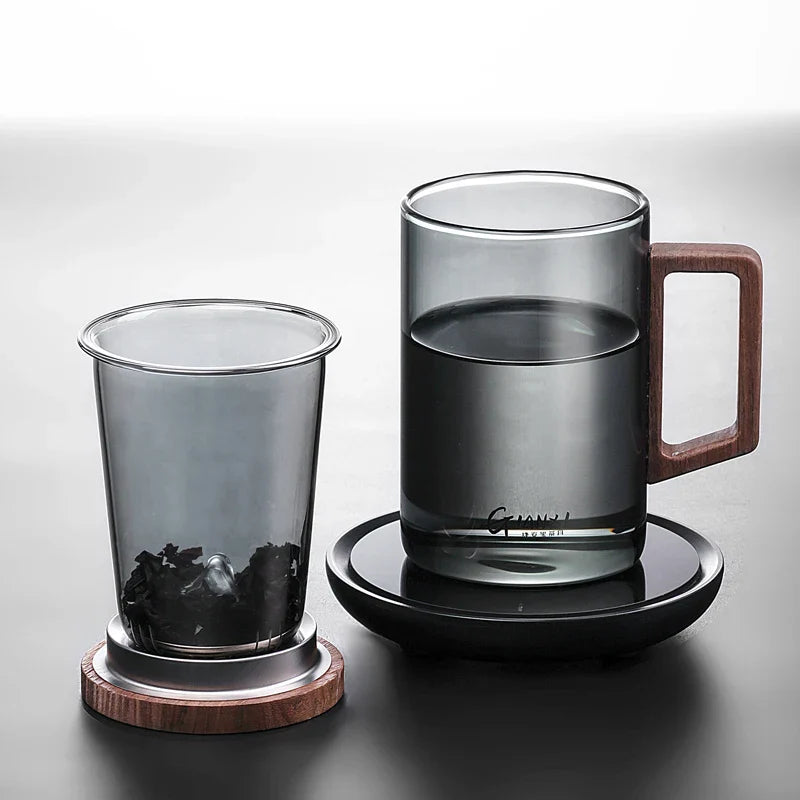 GIANXI High Borosilicate Glass Tea Cup with Belt Filter – Separate Flower Tea Water Cup for Original Tea Making
