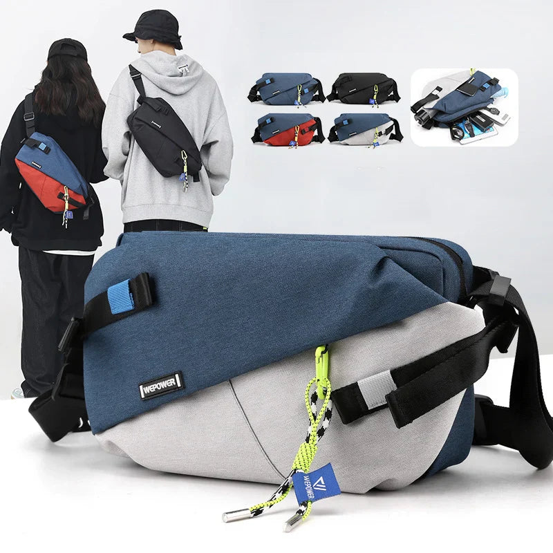 2024 High-Quality Nylon Panelled Waist Pack – Unisex Chest & Crossbody Bag for Outdoor Travel
