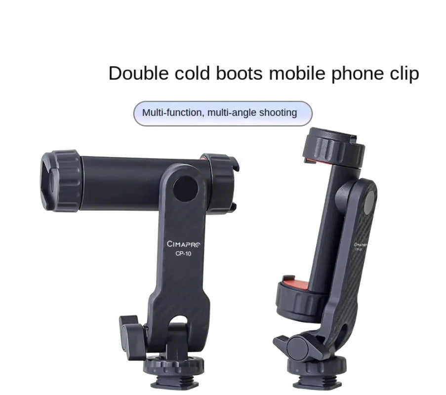 Vertical Shooting Phone & DSLR Monitor Mount Clamp – Tripod Holder for Smartphone Vlogging