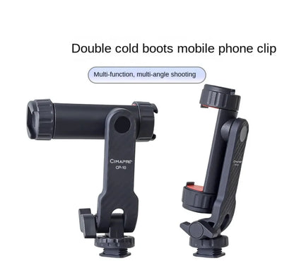 Vertical Shooting Phone & DSLR Monitor Mount Clamp – Tripod Holder for Smartphone Vlogging