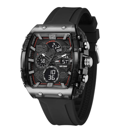 SMAEL 8109 Men’s Digital Sports Watch – Square Dual Display, Waterproof, Luminous, Multi-Color Fashion Electronic Wristwatch