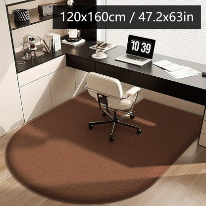 Solid Color Flannel Chair Mat – Thickened Soft Floor Carpet for Computer Desk, Swivel Chair, Study & Dressing Table Use