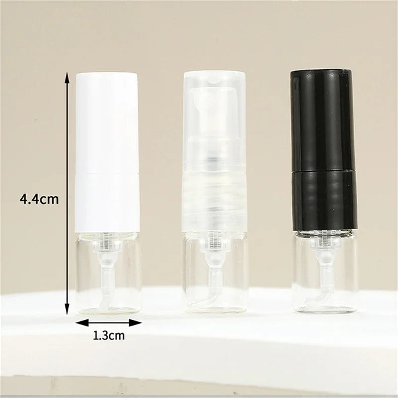 20/50/100/200pcs 1ML Portable Glass Spray Bottles | Refillable Perfume Sample Dispenser