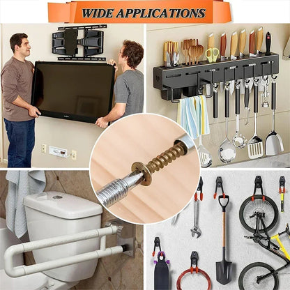 100/10 Sets Metal Serrated Expansion Tube with Self-Tapping Screws — Concrete Wall Anchor Bolt Kit