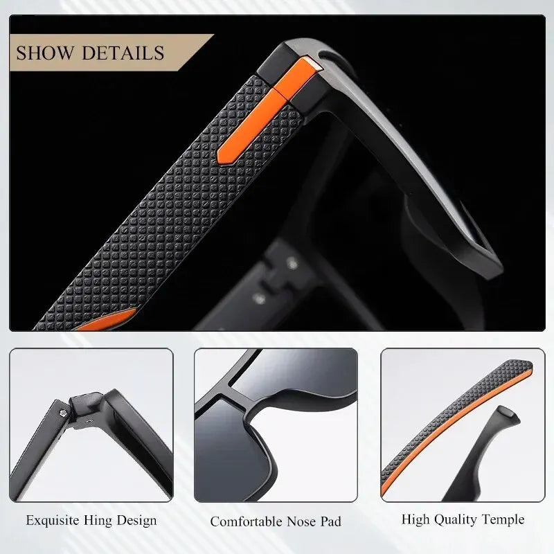 CRIXALIS Polarized Fashion Sunglasses for Men and Women - Square Oversized, Anti-Glare UV400 Protection, Driver Mirror Sun Glasses
