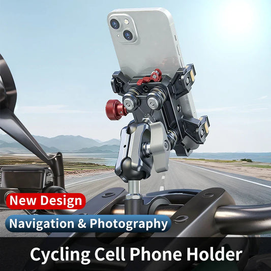 New Universal Motorcycle Phone Holder – High-Quality Alloy Shockproof Navigation Mount