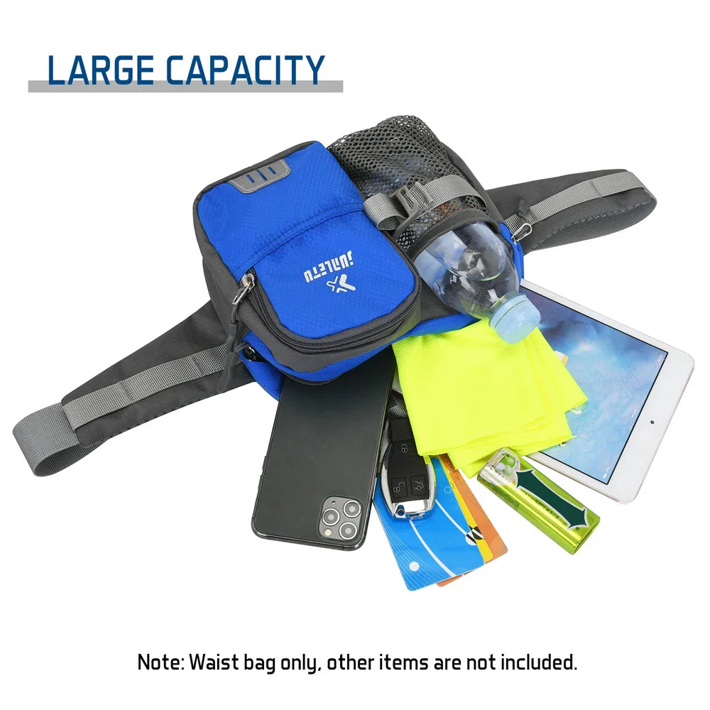 Water-Resistant Adjustable Fanny Pack – Multi-Pocket Waist Bag with Bottle Holder for Hiking, Running, Cycling & Travel