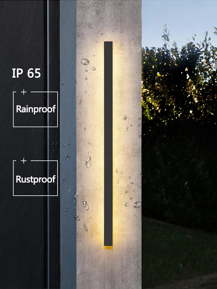 Waterproof Outdoor Wall Light – LED Garden Lamp, Modern Nordic Style for Living Room & TV Background, IP65, 110/220V Wall Washer