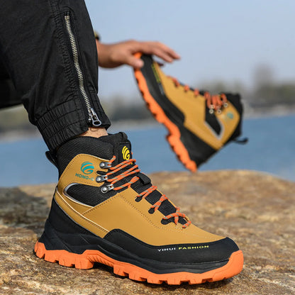 Rotary Buckle Men’s Work Boots – Steel Toe Safety Shoes, Anti-Smash & Puncture-Proof, Sizes 38-47