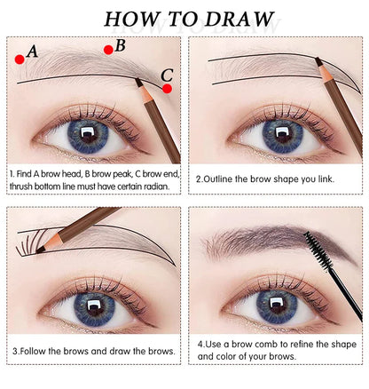 Tear-Off Pull Line Eyebrow Pencil – No Sharpening, Natural Color, Sweat & Smudge Proof Eyebrow Pencil