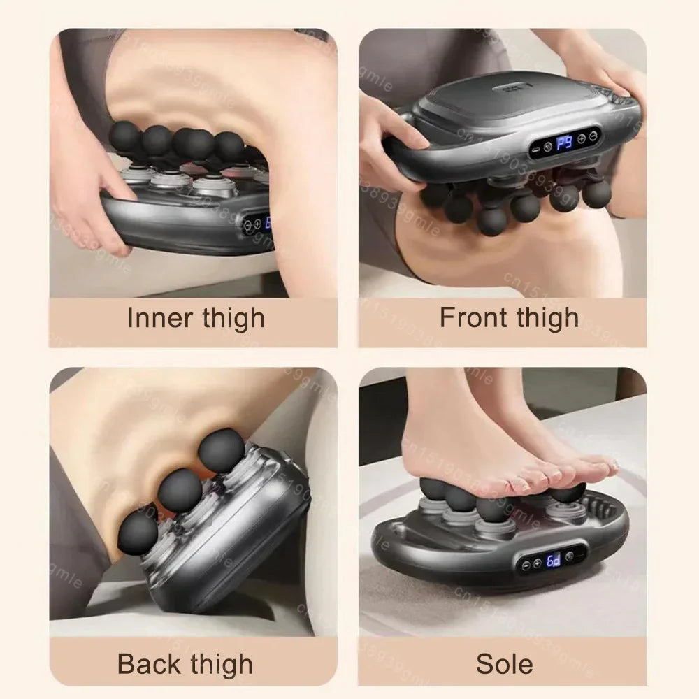Fascia Massage Gun with 12/8 Heads — Electric Deep Tissue Muscle Relaxation Gun, High-Frequency Back & Body Massager