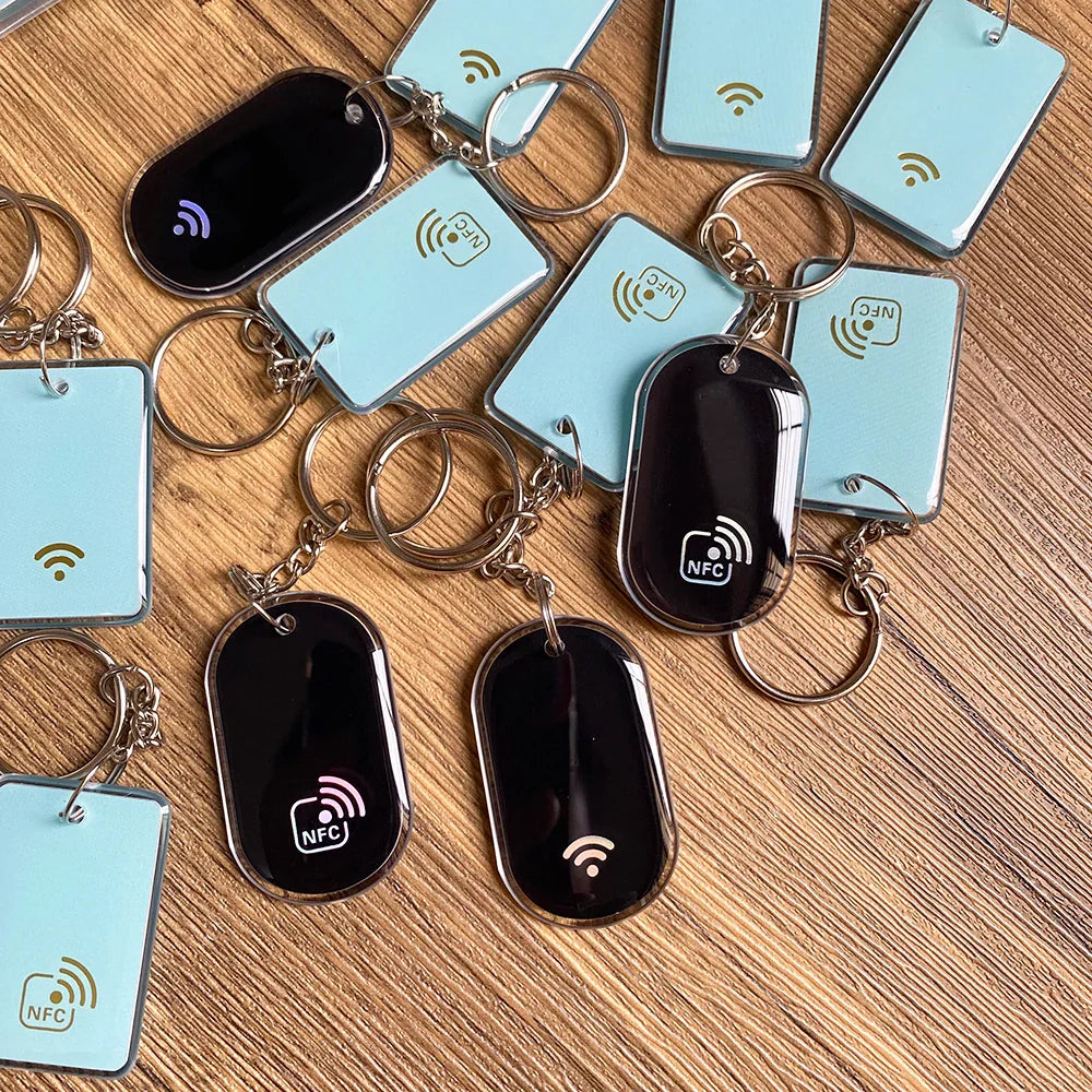 13.56MHz NFC213 Chip Keychains – 144Bytes RFID TAG ISO14443A NFC Key Fobs for All NFC-Enabled Phones