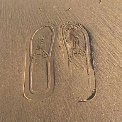 Middle Finger Figure Slippers - Funny Quick-Dry Non-Slip Summer Beach Flip Flops