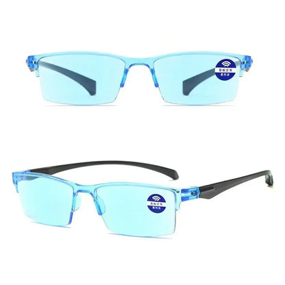 Smart Automatic Zoom Reading Glasses – Autofocus Anti-Blue Ray Half-Rim Eyewear for Near & Far Vision