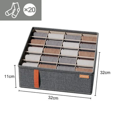 Underwear & Sock Storage Box – Cabinet Drawer Organizer with Dividers for Clothes, Ties & Wardrobe