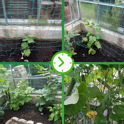 Heavy-Duty Garden Trellis Netting with Square Mesh – Polyester Grow Net for Climbing Plants & Vegetables