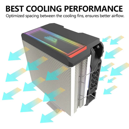 Darkflash U400 ARGB CPU Cooler — 4 Heat Pipe 120mm PWM Air Cooler for Intel LGA 115X/1200/1700 & AMD AM4/AM5