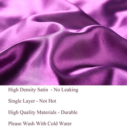Satin Sleeping Cap for Women - Silky Bonnet with Wide Stretch Band, Solid Nightcap for Hair Care and Shower