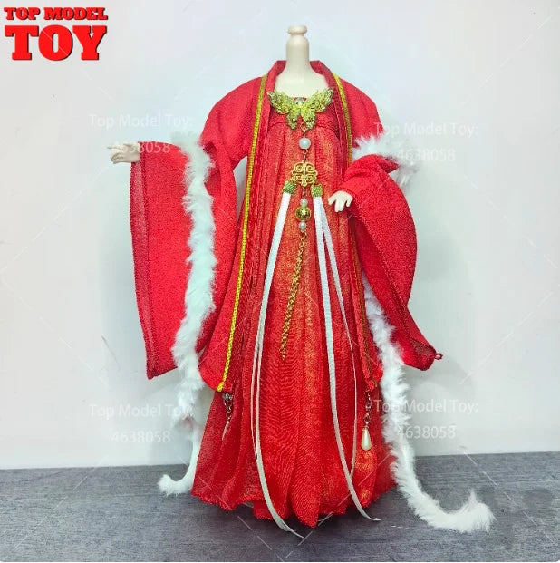 30cm 1/6 Doll Clothes – Style Printed Hanfu Outfit for 12" Female Action Figure Toy