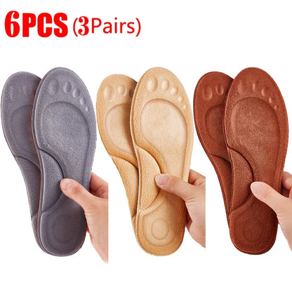 4D Massage Warm Pile Shoe Insoles – Super Soft Latex Sports Insoles with Arch Support, Orthopedic Running & Basketball Foot Comfort
