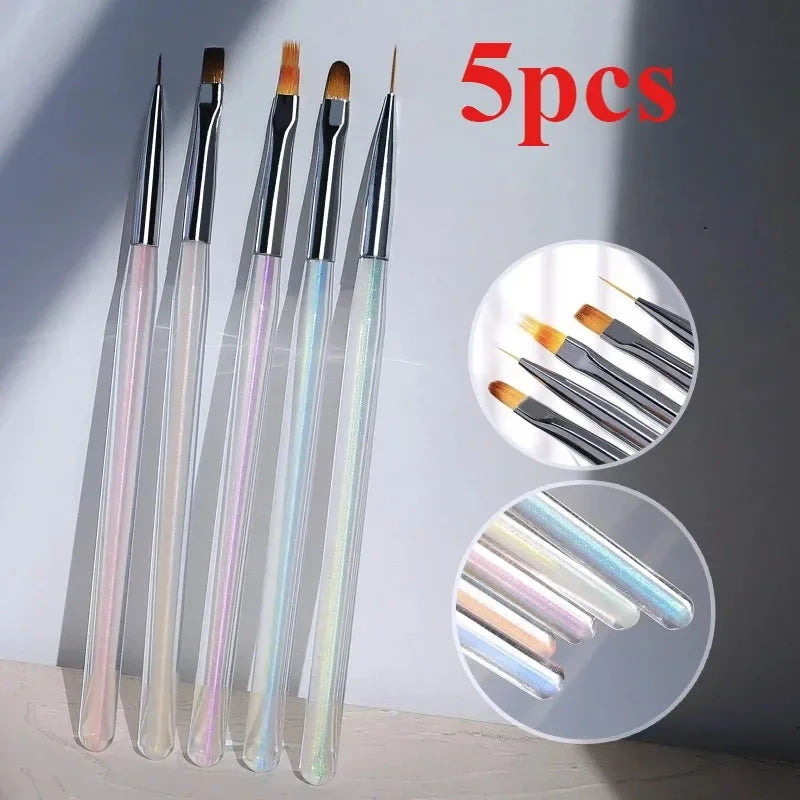 Nail Art Liner Brushes for Striping & Drawing – 6 to 25mm Design Pens, Professional Manicure Tools