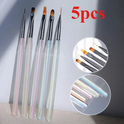 Nail Art Liner Brushes for Striping & Drawing – 6 to 25mm Design Pens, Professional Manicure Tools