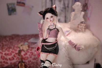 Celia N Y2K Baddie 1/4 BJD Doll – Fullset Pastel Punk Pink Cyber Style, Sweet Honey Girl ShugaFairy Collectible Figure